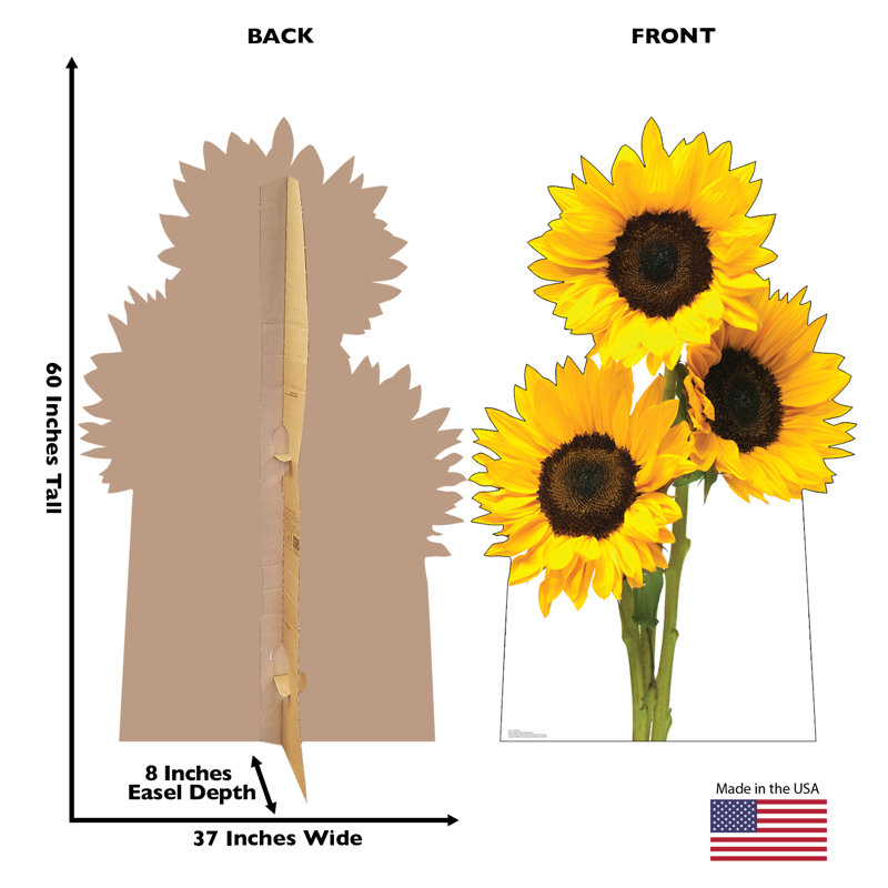 60'' Life-Size Sunflowers Cardboard Standup Decor