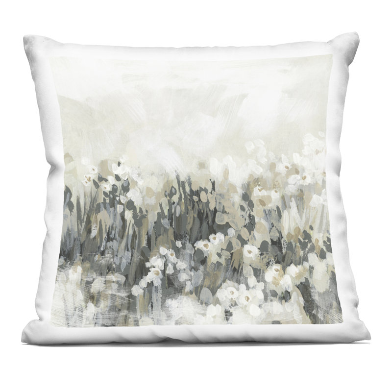 Coussin Festive, Gris / Blanc, Carré 18 po