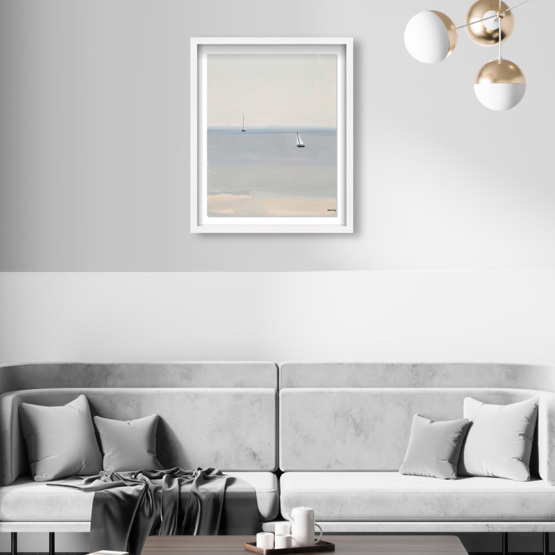 A minimalist oil pain II Shadowbox Nautical & Beach Print by Oliver Gal, Black Frame, 16 x 20, 21.5"H x 17.5"W, White Frame