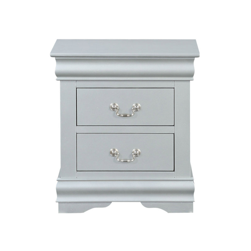 Louis Philippe III Platinum Finish Nightstand