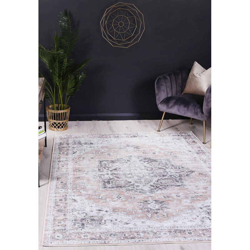 Tapis rétro délavé Glendalis, Rectangle 8 pi 8 po x 12 pi