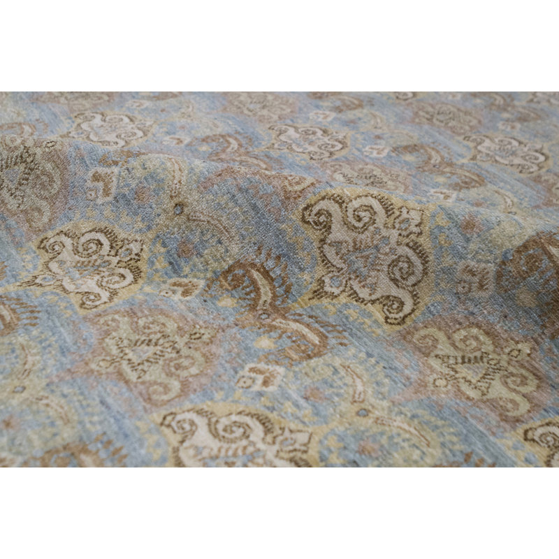 Hand-Knotted High-Quality Light Blue/Brown/Beige Area Rug