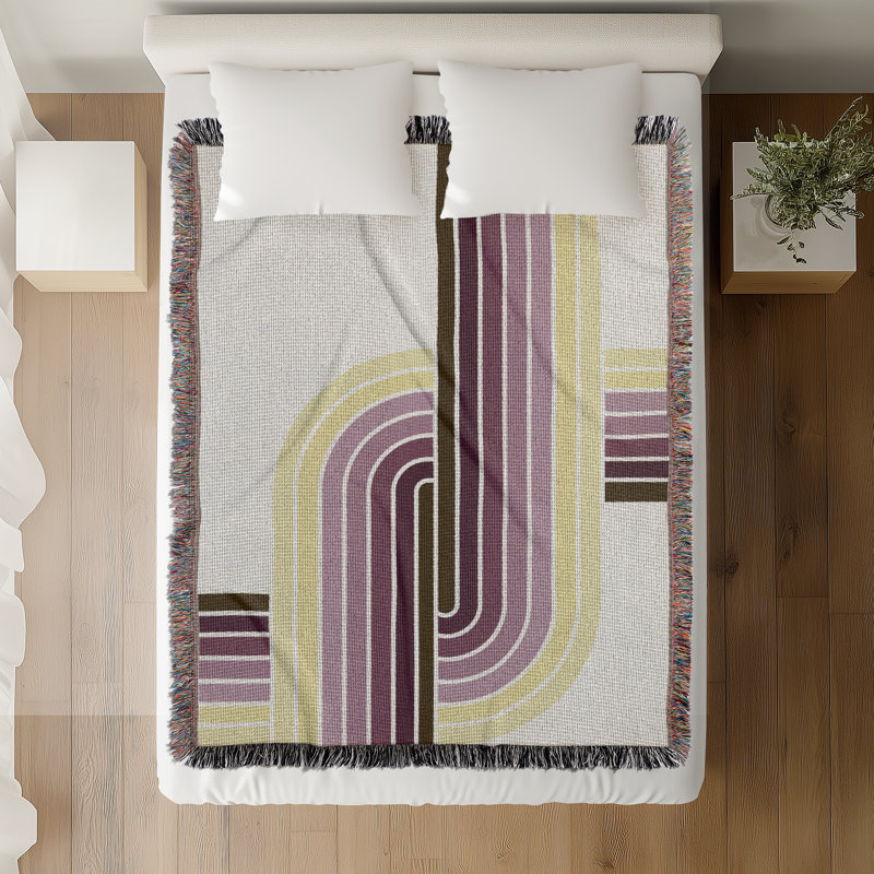 Jeté en mélange de coton Merna, Mauve, L 60 po x l 60 po