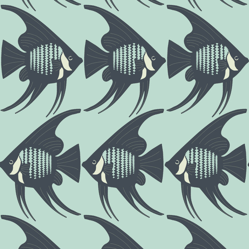 Angel Fish - Turquoise Wallpaper