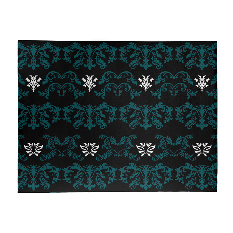Damask Indoor Rug, Rectangle 5' x 7'