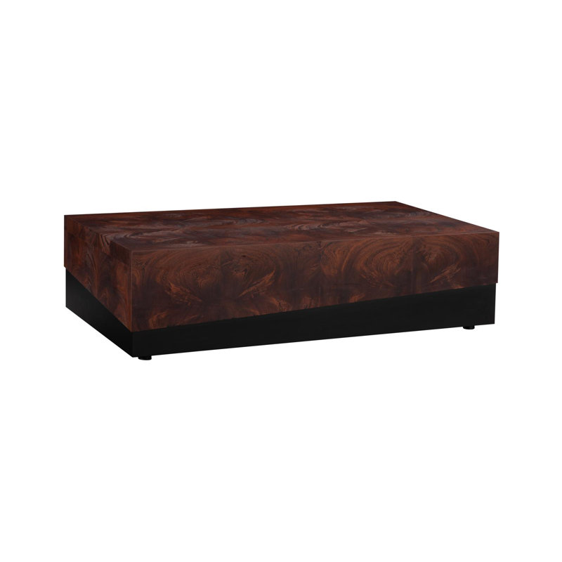 Burl Block Coffee Table, Dark Brown