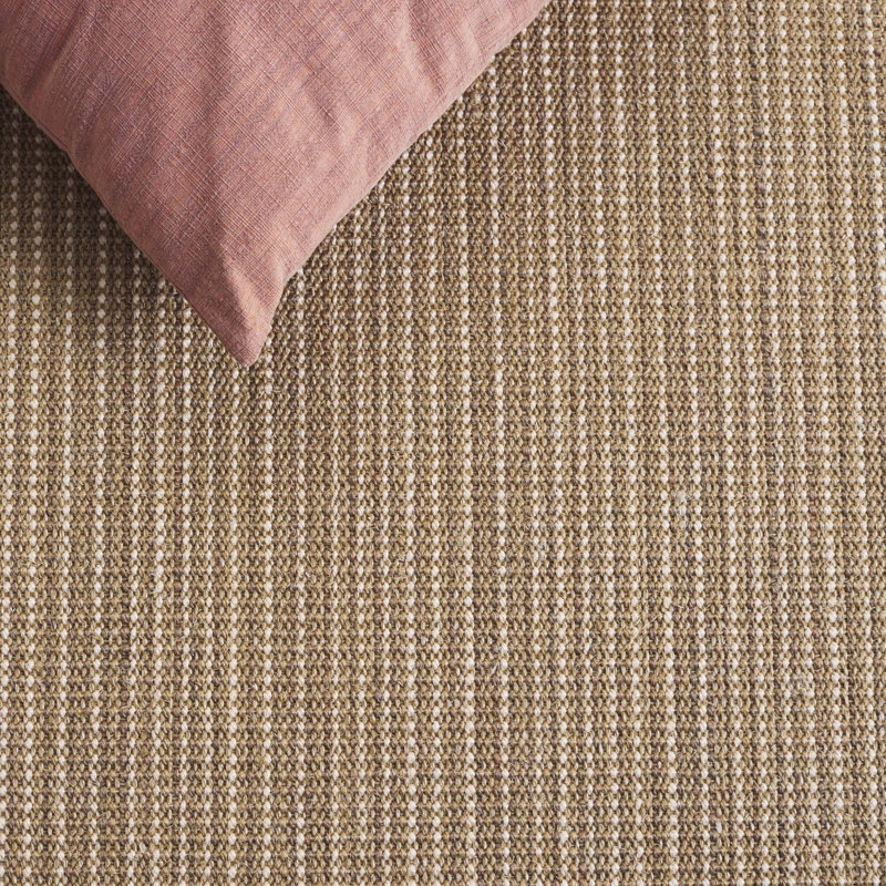 Nazım Natural Fiber Sisal With Latex Striped Rug, Rectangle 5' x 7'6"