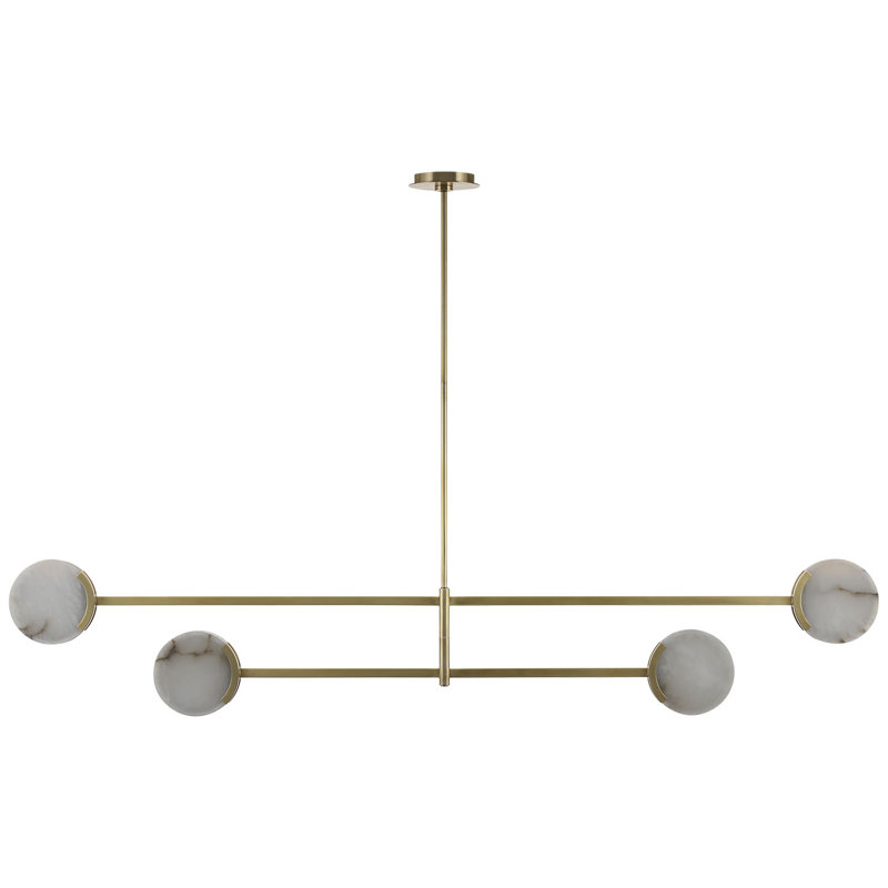 Kelly Wearstler Melange 72" Multi-Positional Chandelier with Alabaster, Antique-Burnished Brass