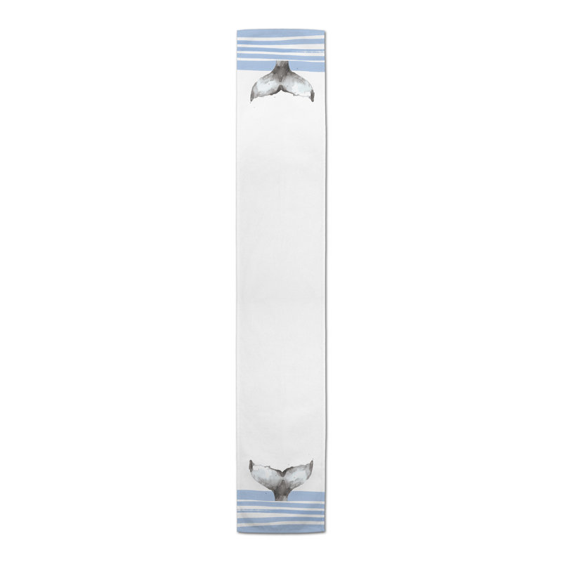 Chemin de table Whale, 50, 90 po x 16 po, Bleu