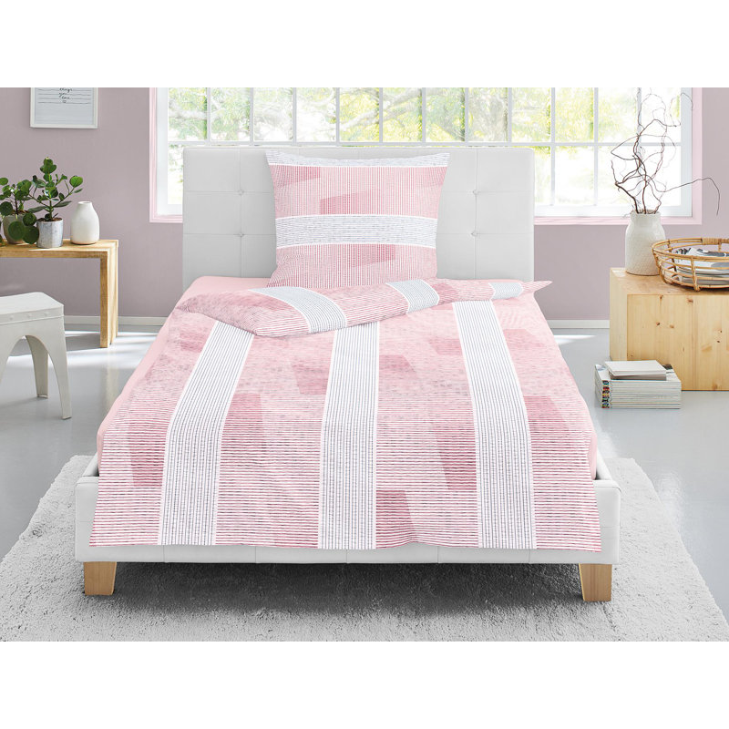 Calypso Duvet Cover Set, 155 x 220cm Duvet Cover + 1 Pillowcase , Pink