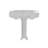 35.4" Tall White Rectangular Vitreous China Pedestal Bathroom Sink with Overflow
