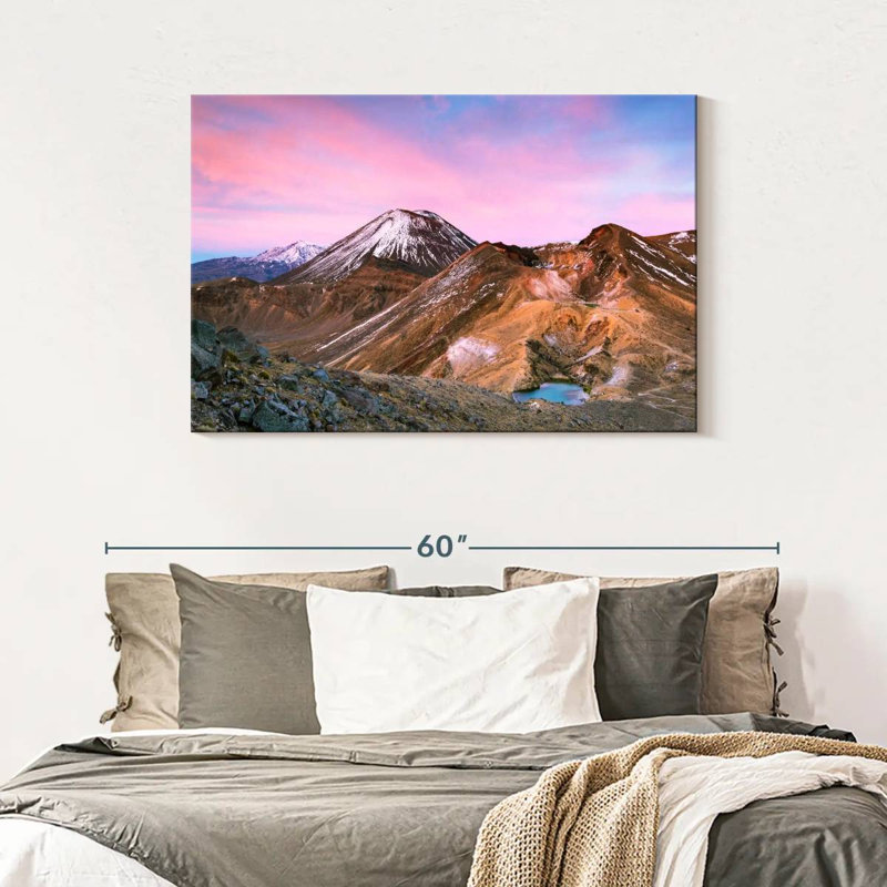 Senne, paysage de montagnes de Tongariro, H 30 po x l 45 po