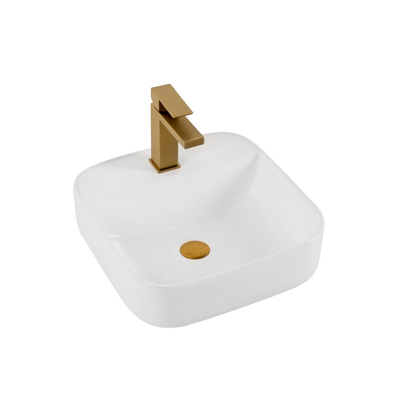 Ceramic Bathroom Sink Countertop - Enhancing Aesthetics White Finish Enhances