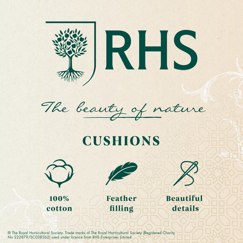 Winter Foliage Piped Recycled Polyester Velour Cus Floral Green Square Cushion