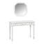 Coiffeuse de maquillage rétro avec grand miroir octogonal - coiffeuse rétro avec 3 tiroirs pour le rangement des bijoux, bureau de maquillage blanc élégant pour la chambre à coucher