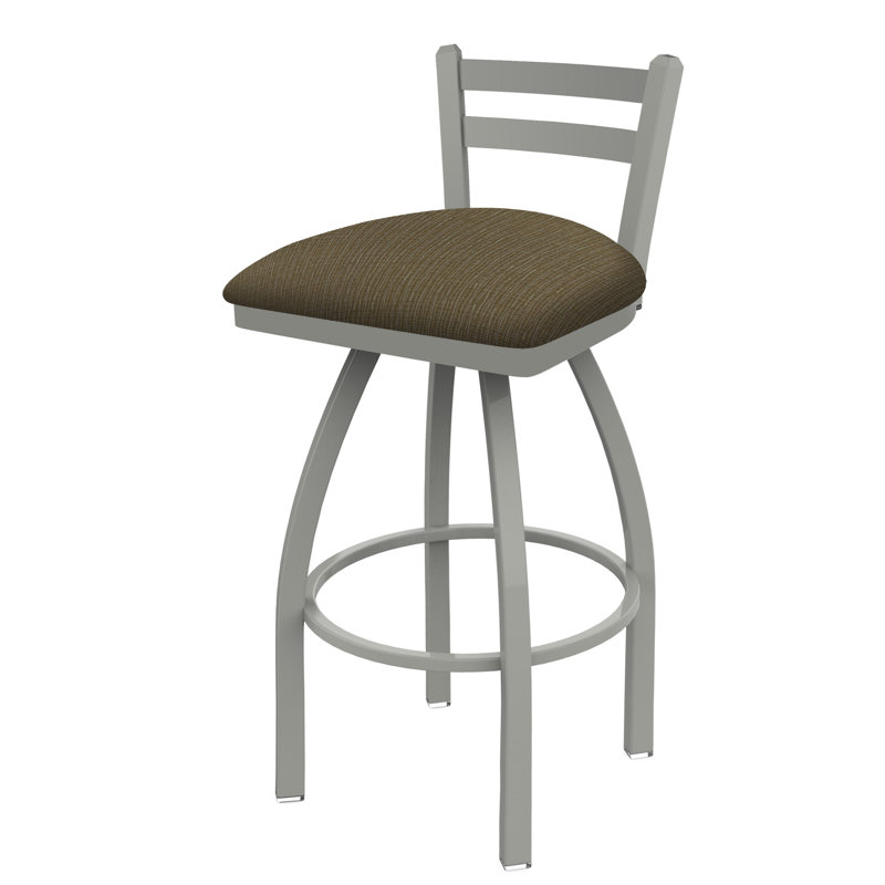 Tabouret de bar et de comptoir 411 Jackie, Tissu liège graphique, Nickel anodisé