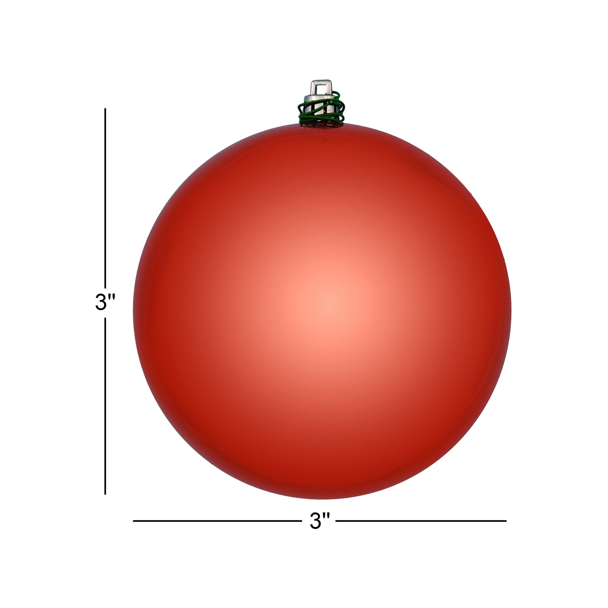 Holiday Décor Ball Ornament, 3" H x 3" W x 3" D, Bittersweet