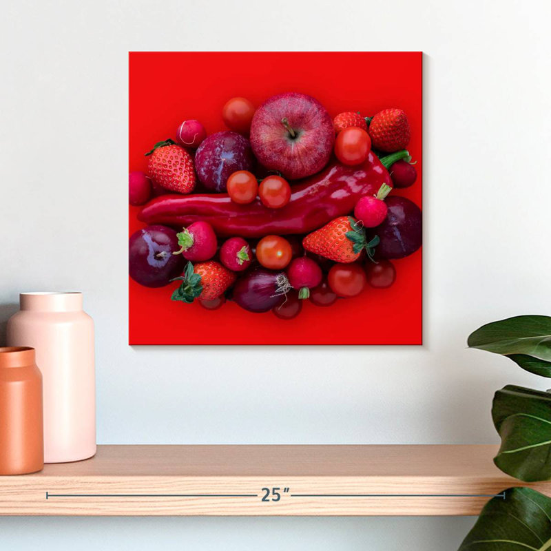 Yarlin Red Fruits And Vegetables, 16" H x 16" W