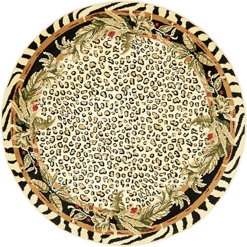 Testerman Animal Print Indoor Rug, Round 7'10"