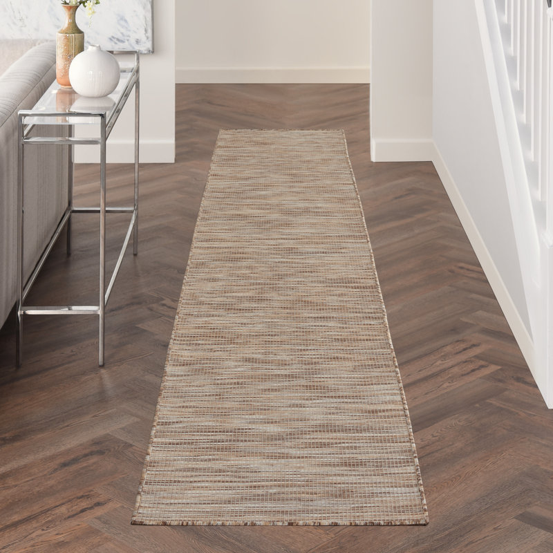 Tapis terre cuite intérieur / extérieur Lillehammer, Tapis de couloir 2 pi 2 po x 10 pi, Beige