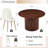 Dining Table Set for 4, Mid Century Modern 47 Inch Wooden Round Dining Table Set, Space Saving (Table + 4 White Chairs)-1741841148