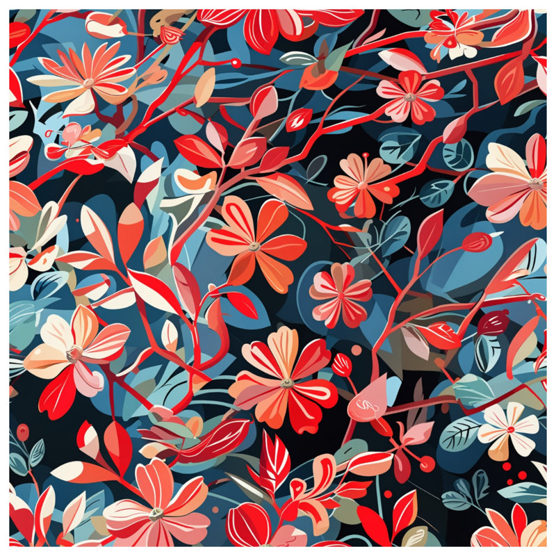 Édredon Vibrant Floral Illustration, Très grand lit