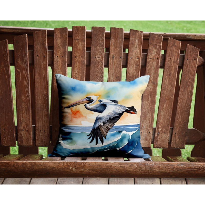 Pelican Soaring Throw Pillow, Square 14"