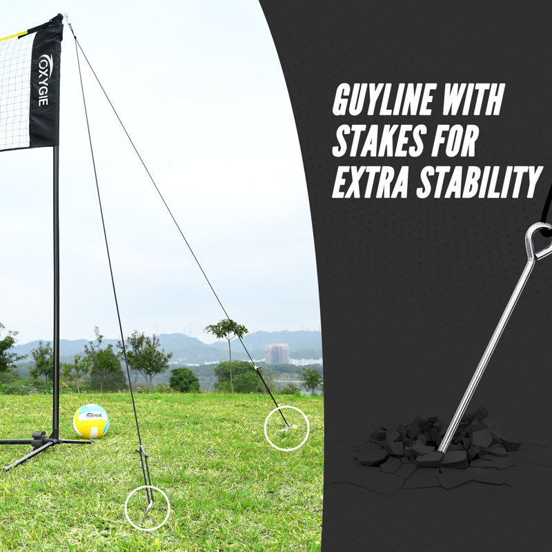 17ft Portable Volleyball Badminton Pickleball Combo Sets with Net