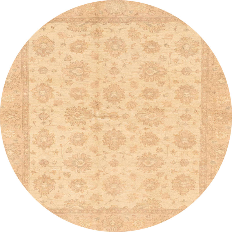 Wool Abstract Indoor Rug, Round 4'