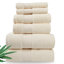 Serviettes de bain en rayonne de bambou - Serviettes de bain de luxe ultra moelleuses et moelleuses 700 g / m² - Super absorbantes et à séchage rapide - Ensemble de serviettes 6 pièces (Papyrus)