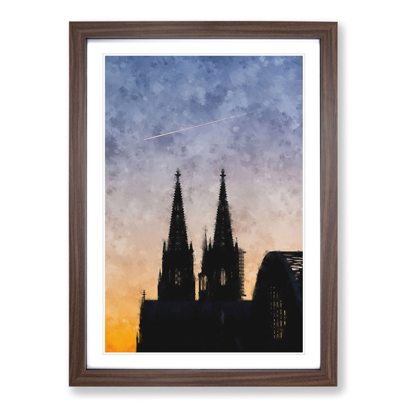 The Cologne Cathedral Vol.2 - Picture Frame Graphic Art, Walnut Framed, 36cm H x 27cm W x 2cm D