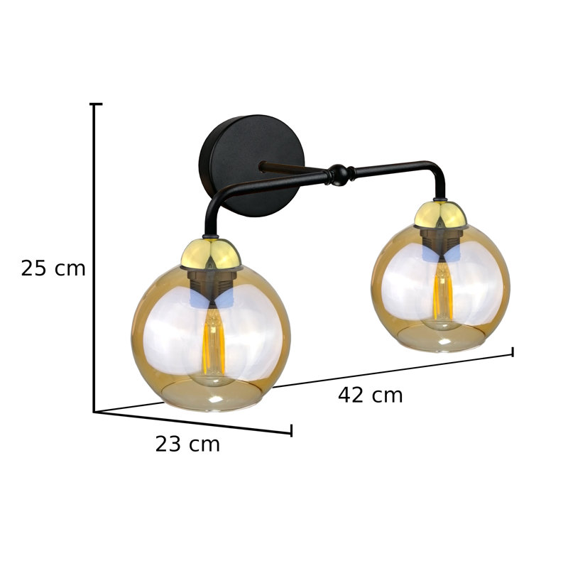 Armed Sconce, Black/Gold