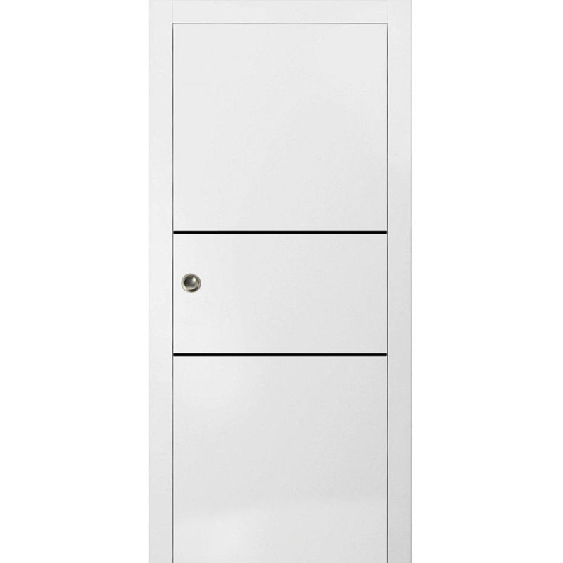 Portes françaises en bois massif massif, Satin blanc, 36 po x 84 po