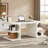 63" White Executive Office Desk, Modern Computer Desk with Storage Shelves for Home Office
