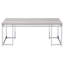 Table basse Chafik, finition chêne naturel et chrome