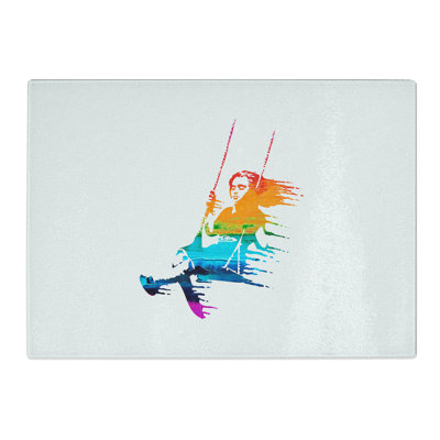 Banksy Girl on Swing Chopping Board