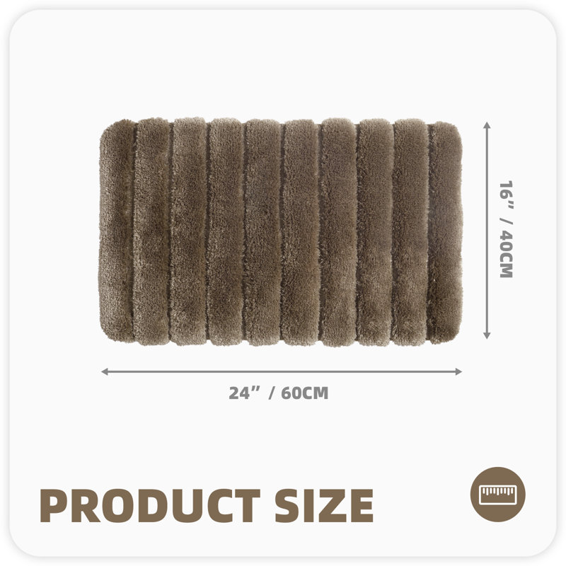 Tapis pour salle de bain Decarie, Brun, L 16 po x L 24 po
