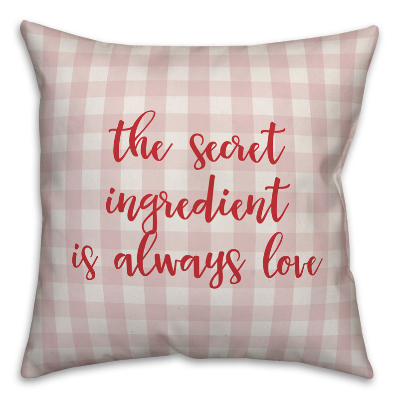  Coussin décoratif The Secret Ingredient is Always Love, Coussin décoratif, Rose / Rouge