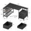 Bureau en L avec station de charge, 2 tiroirs en tissu et tablettes réglables, bureau d'ordinateur pour petits espaces-130085497-130085494