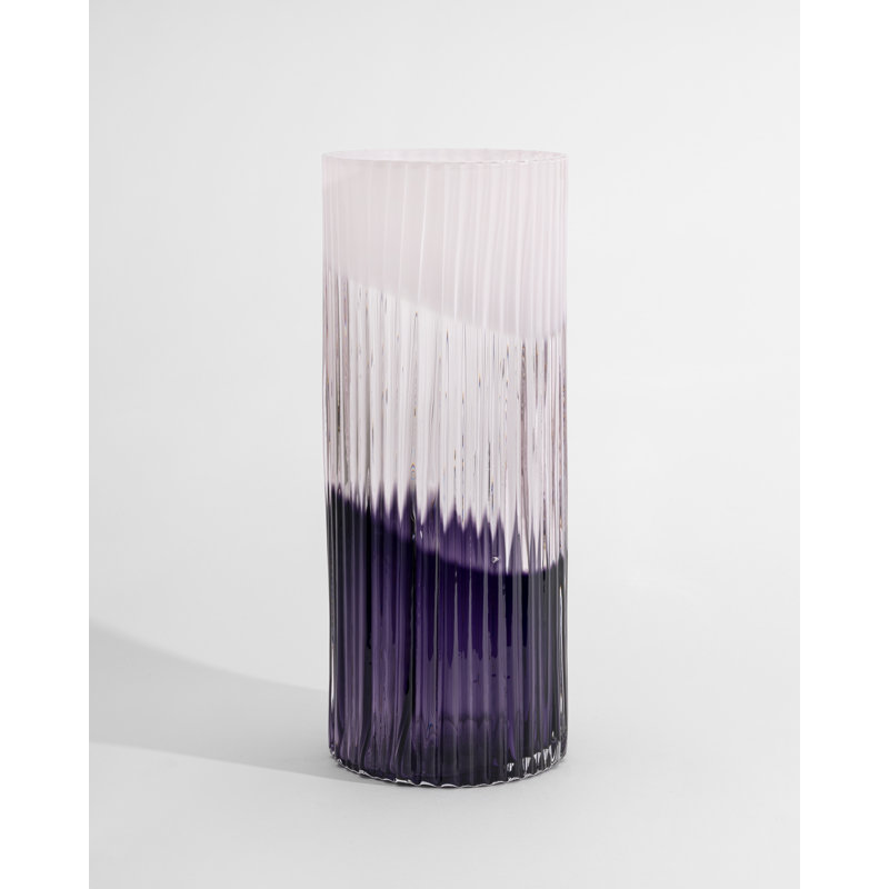 Plissé Vase Ed-10, Pink/Aubergine