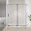 Porte de douche coulissante semi-sans cadre l 56 à 60 po x H 72 po, verre trempé transparent SCGG 5/16 po (8 mm), finition noir mat, largeur de coupe réglable de 4 po