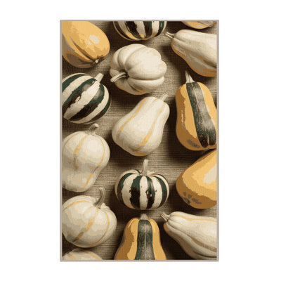 Washable Butternut Squash Vegetables Area Rug