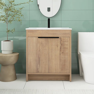 30'' Single Bathroom Vanity with Ceramic Top