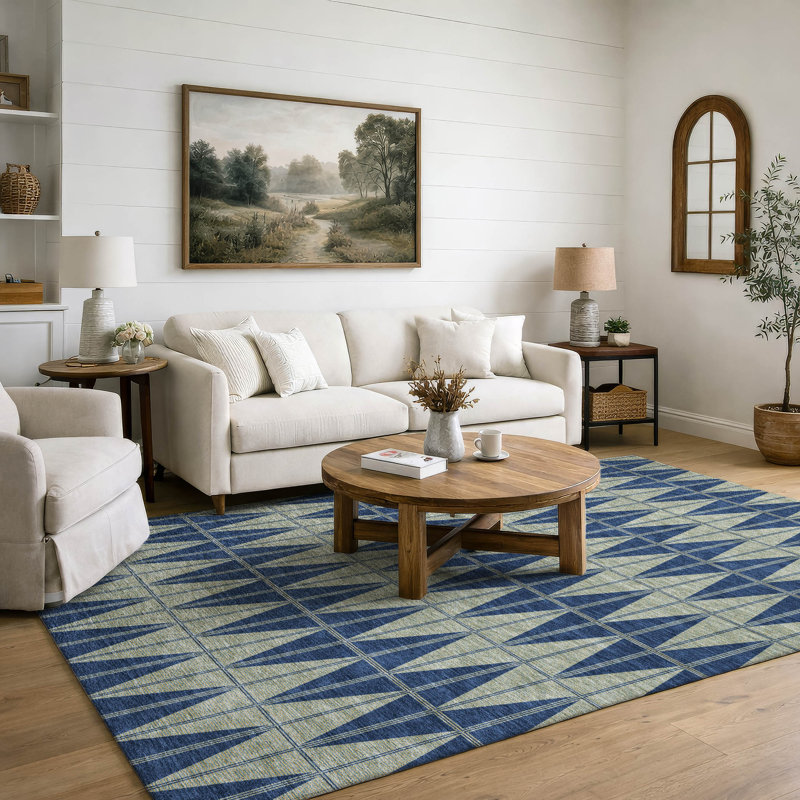 Tapis de qualité supérieure lavable à la machine Mayfield AMF2415, Marine, 8 pi x 10 pi