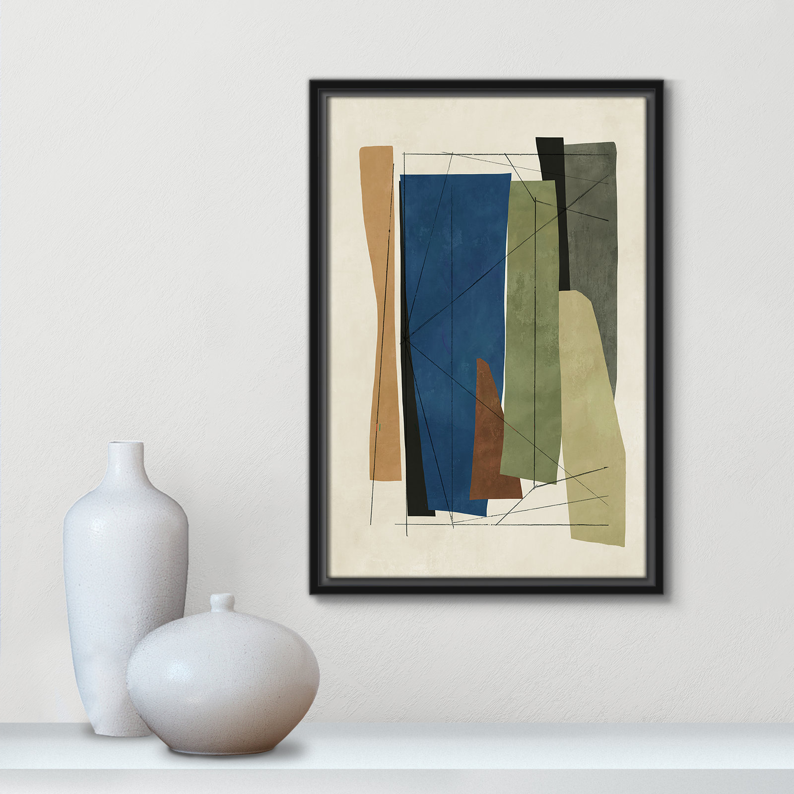 Beckton "Sync I" Print by Tom Reeves, 19.5" H x 13.5" W x 2" D, Black Framed