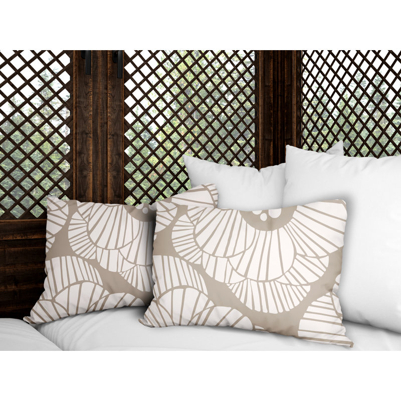 Polyester / Mélange de polyester Housse de coussin rectangulaire intérieure / extérieure lombaire et insert, Beige