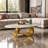51" Luxury Oval Coffee Table with Base and Sintered Stone Top - Musical Note Shaped Base-988707058
