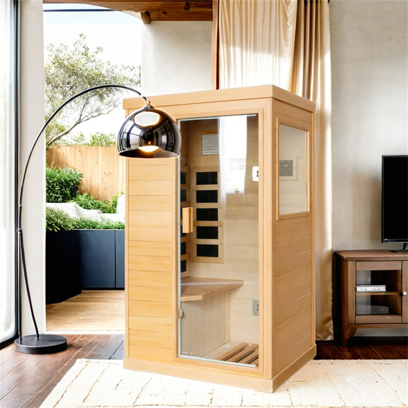 Elibbren 1 - Person Bluetooth Compatible FAR Infrared Sauna, Hemlock