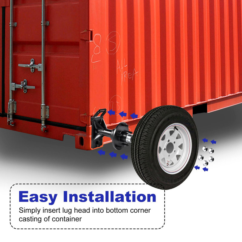 Shipping Container Moving Kit: Bolt-On Wheels, 8800Lb Heavy-Duty Hub for 40Ft Containers