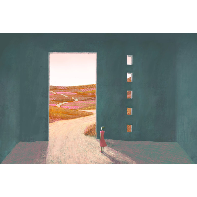 «Fantasy Nature on Canvas» par Jorm Sangsorn, peinture, H 8 po x l 12 po x P 1,25 po